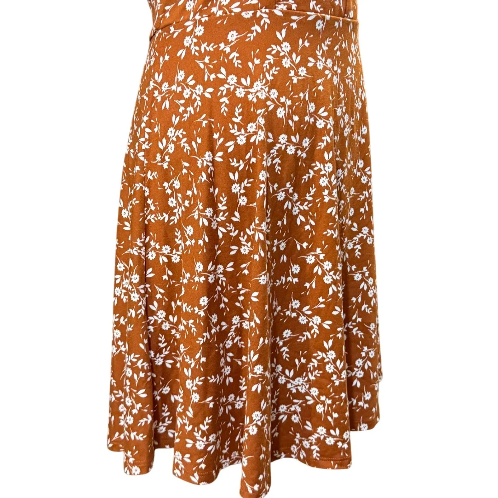 Nine Britton LP Mini Sundress Orange Soft Floral Cross Back Cottage Coquette - Image 4