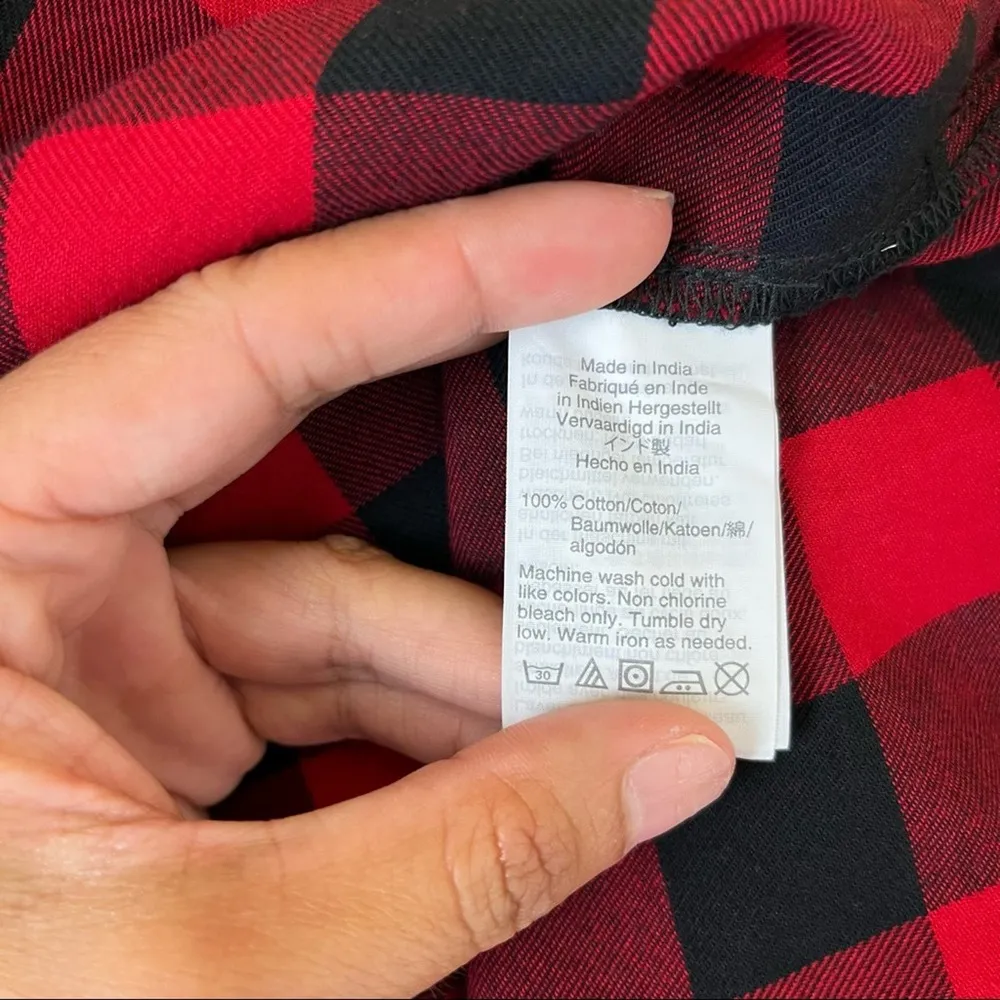 Madewell Flannel Tie Front Shirt in Buffalo Check - Image 9