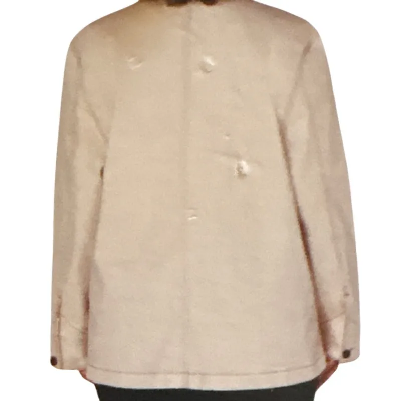 Well Worn Womens Cream Denim Chore Stretch Bottom up Jacket XL - Image 2