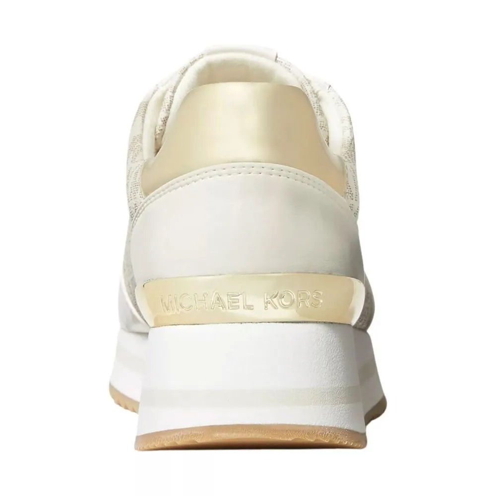New! MICHAEL KORS Women's MK Logo Monique Trainer Platform Sneakers Shoes Cream - Image 4