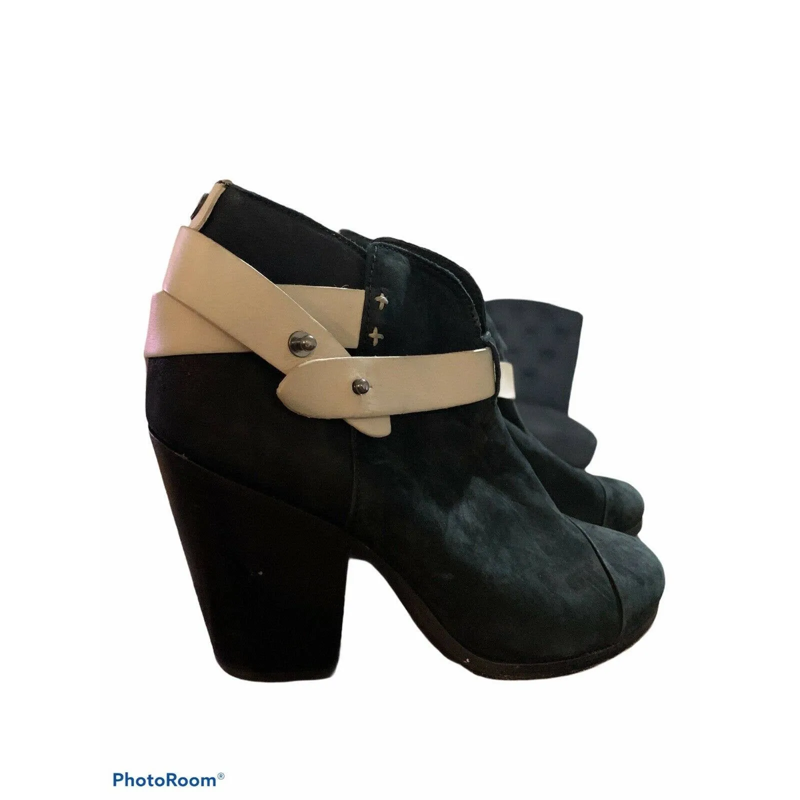 Rag & bone harrow booties‎ black white suade 36 (5) - Image 3