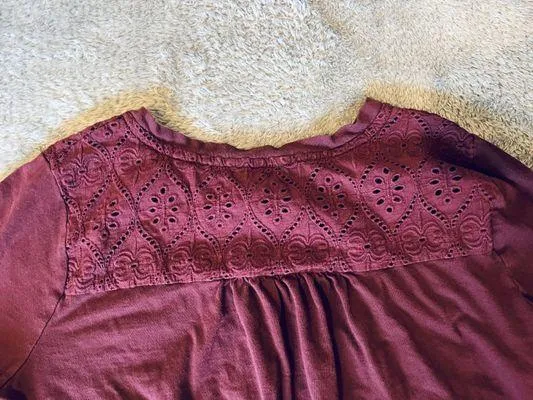 Maroon  3/4 Sleeve Blouse - Image 6