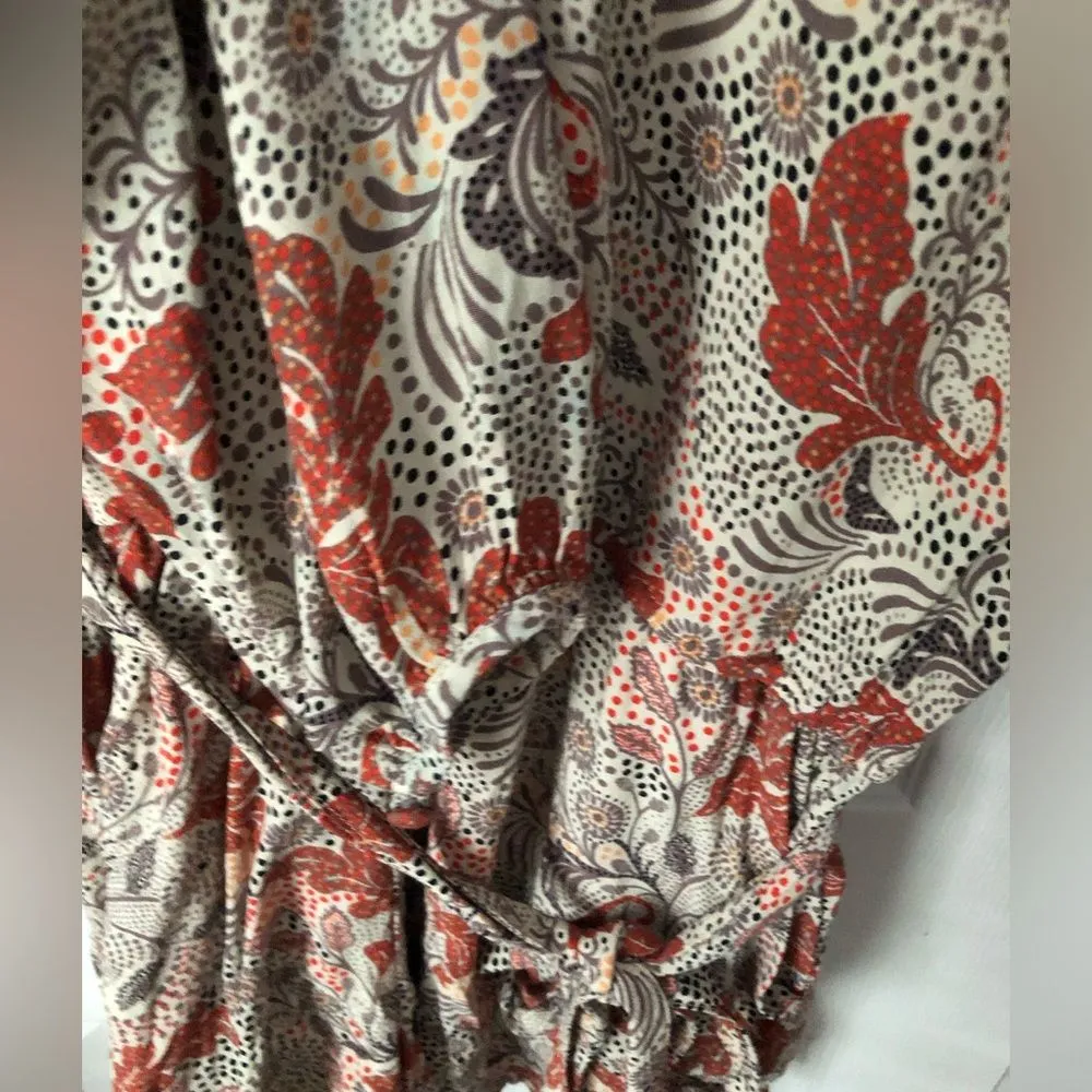 Anthropologie sanctuary Floral Print paisley boho Women romper sz L pockets belt - Image 7
