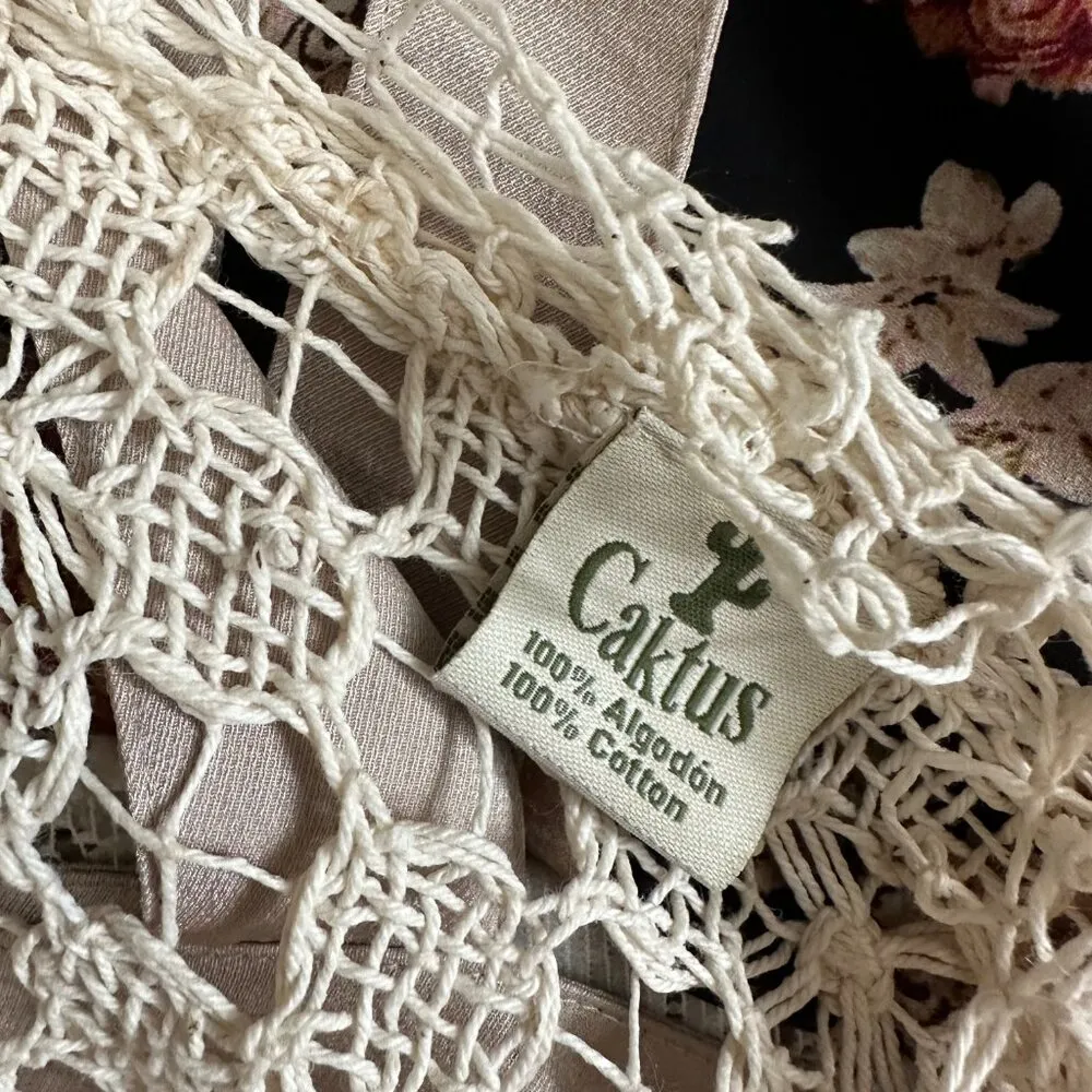 Vintage Ivory Woven Lace Cardigan Size M - Image 2