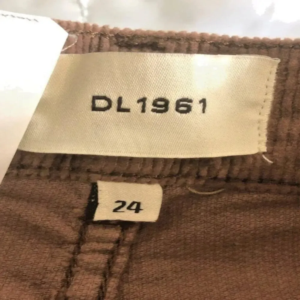 NWT DL1961 Hepburn Rust Brown Wide Leg High Rise Corduroy Jeans Sz 24 MSRP $298 - Image 3