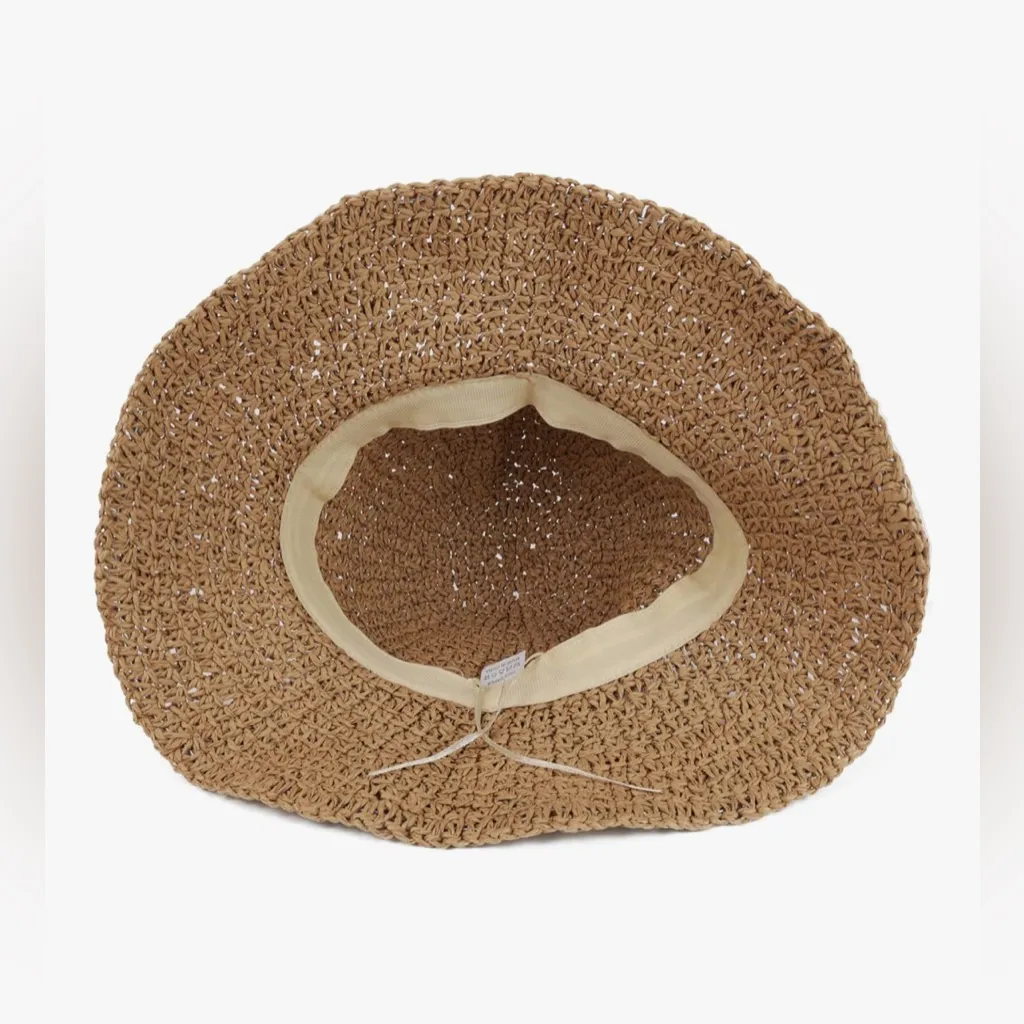 NEW Straw Sun Hat Foldable Floppy Beach Hat Tan - Image 6