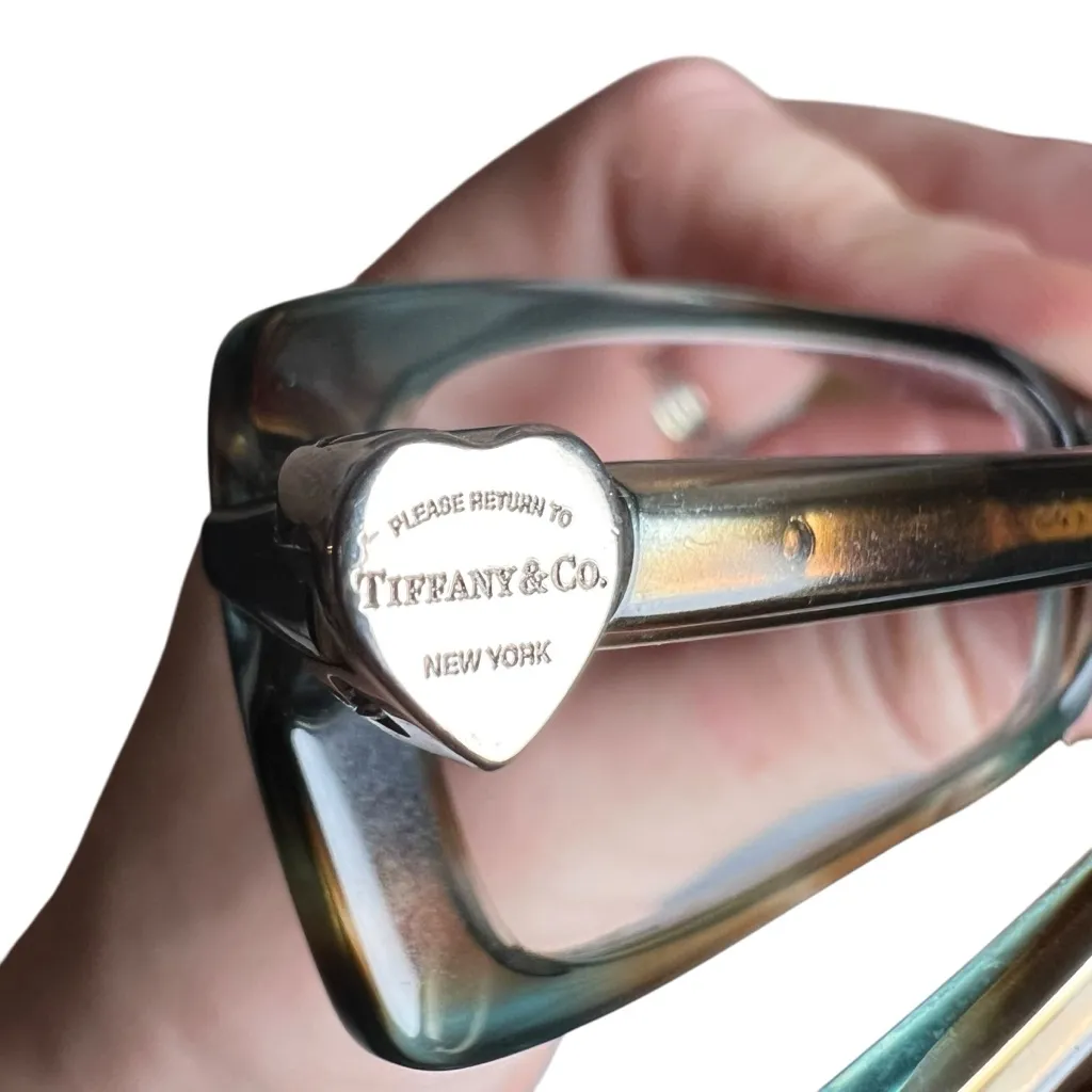 Tiffany & Co Eyeglass Frames TF2035 8124 Turquoise Tortoise Silver Heart Italy - Image 4