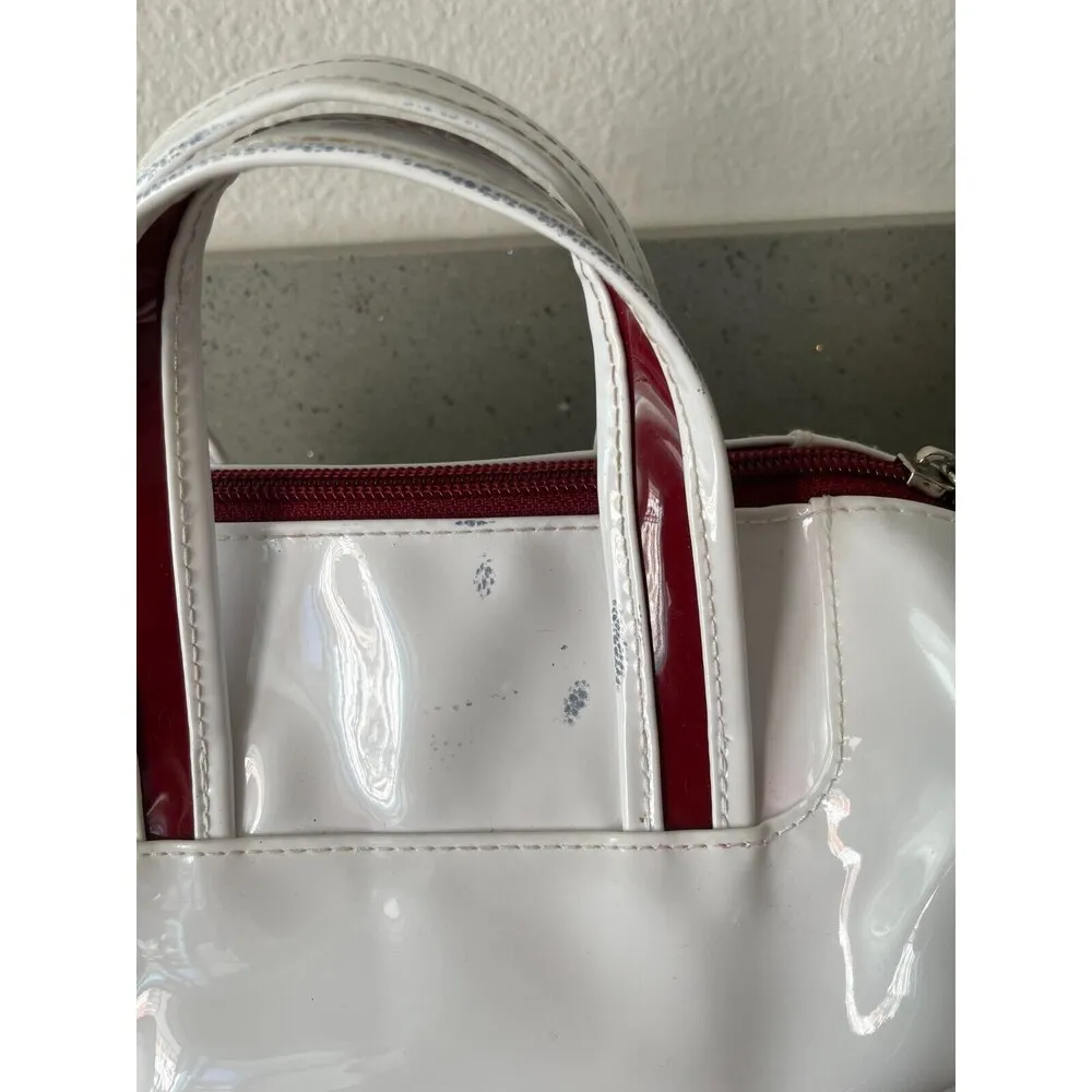Shiseido white and red Cosmetic Pouch Bag Skincare READ Silver - Image 10