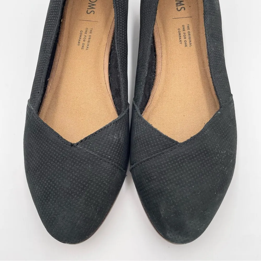 Toms Julie Ballet Flats Black Perforated Suede Women's Size 7.5 Style 10015151 - Image 5