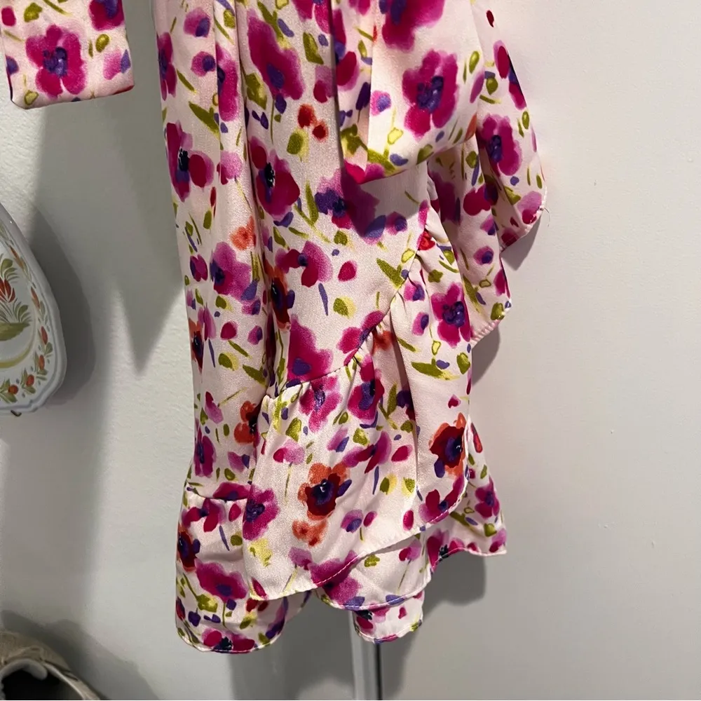 Misa Los Angeles Floral Wrap Mini Dress - Image 9