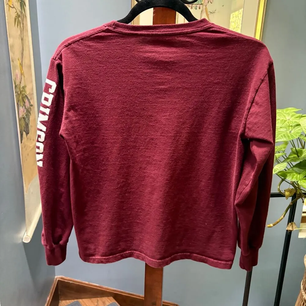 Women's Harvard University Logo 100% Cotton Long Sleeve Crimson T-Shirt - Image 5