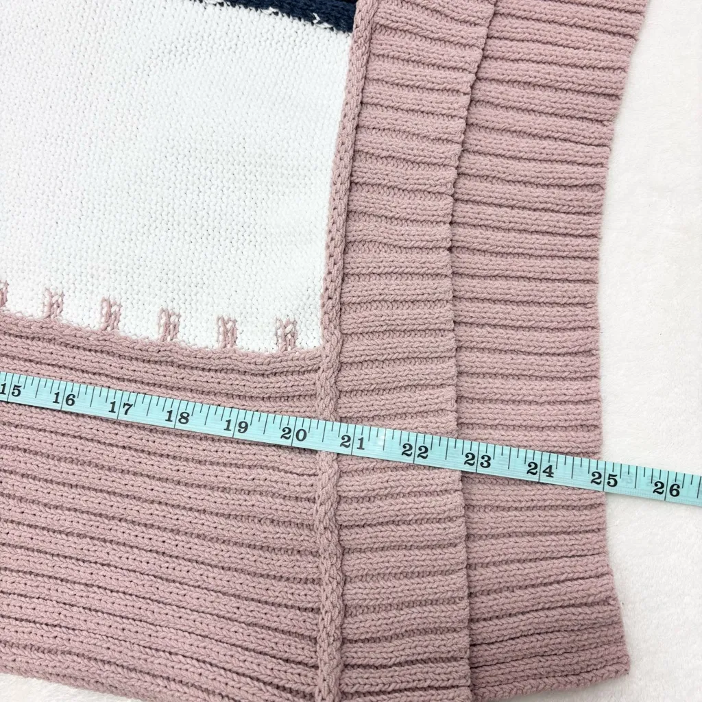 POL V-Neck Color Block Chunky Knitted Sweater Women’s Size M - Image 15