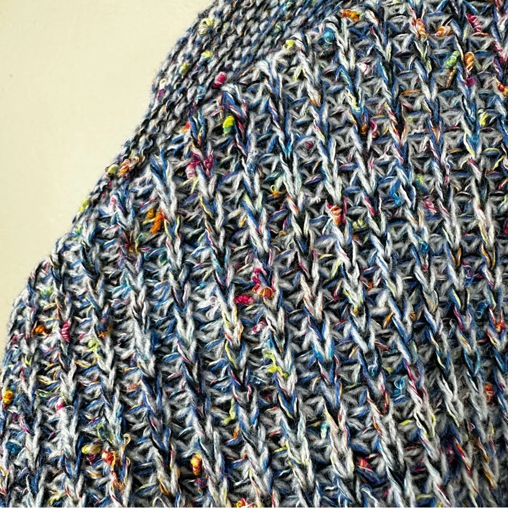 NEW Rails Elsa Sweater Womens Large Speckled Blue Cotton Knit Chunky Pullover - Image 11