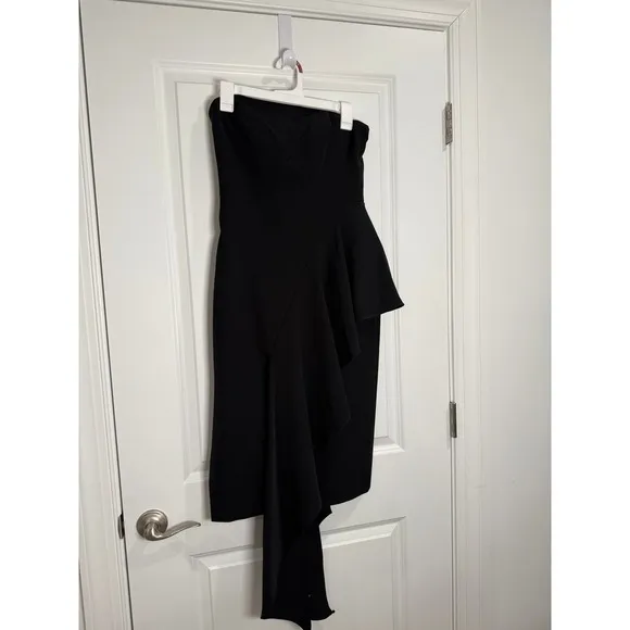 Milly Strapless Cascade‎ Ruffle Dress – Black, Size 2 - Image 6