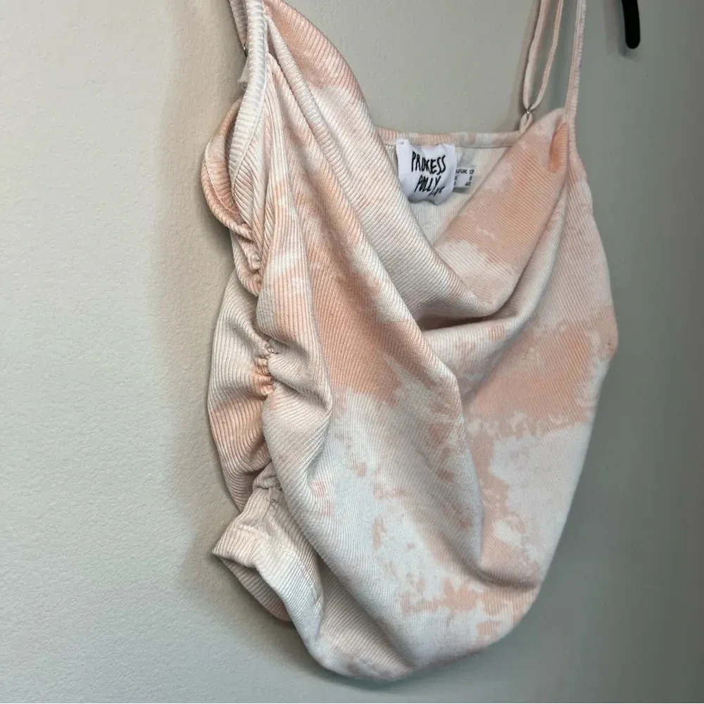 Princess Polly Women's Ribbed Crop Top  Pink White Camo Cowl Neck Summer  Size 8 - Image 9