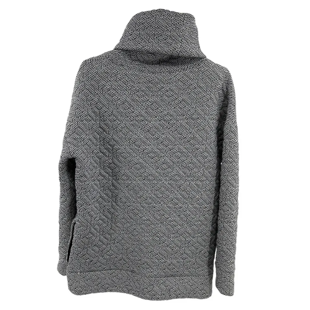 Gap pullover quilted geometric turtleneck S  black white pockets winter active - Image 2