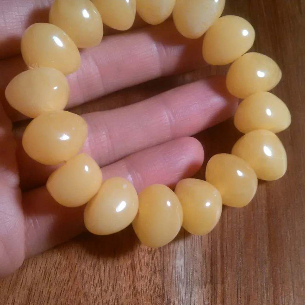 Lab Created Light Amber Nuggets Stretch Bracelet - Image 8
