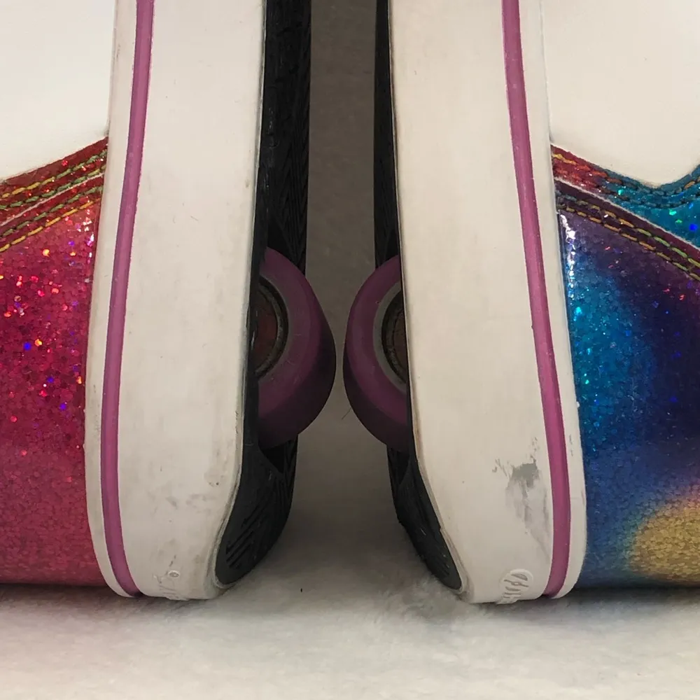 Heelys Motion Plus 77061 White Rainbow Glitter Uni Skate Shoes Youth 4 Women’s 5 - Image 10