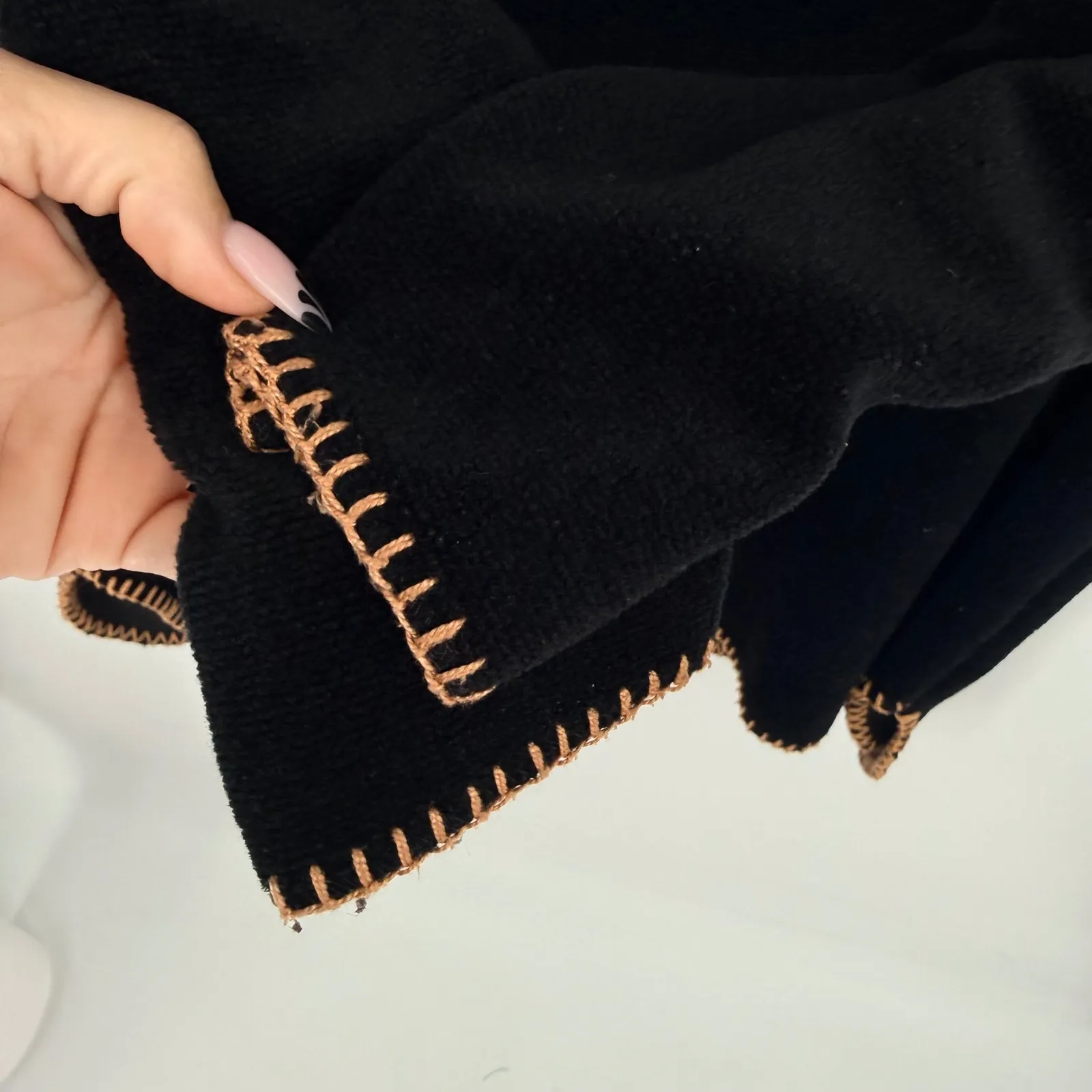 Vtg Coldwater Creek Blk Embroidered Moose Is Loose Mockneck Chenille Sweatshirt - Image 6