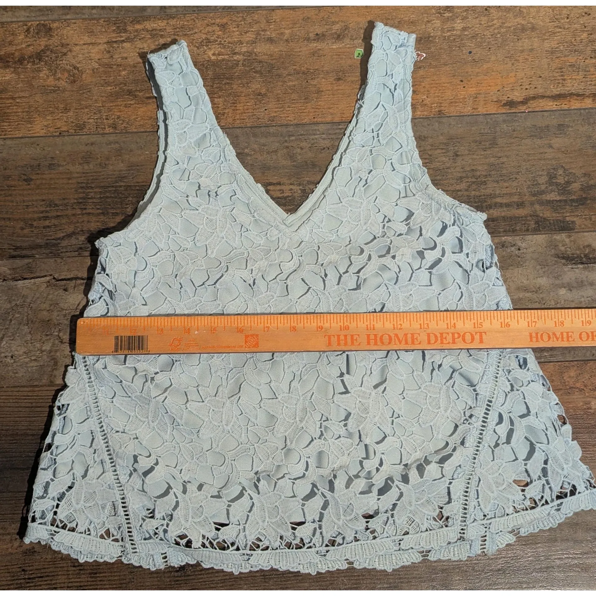 J.O.A. Los Angeles XS Lace Tank Top Light Blue V-Neck Sleeveless Contemporary - Image 4