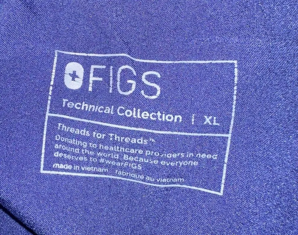 Figs Limited Edition navy blue joggers w/ orange tie XL - Image 4