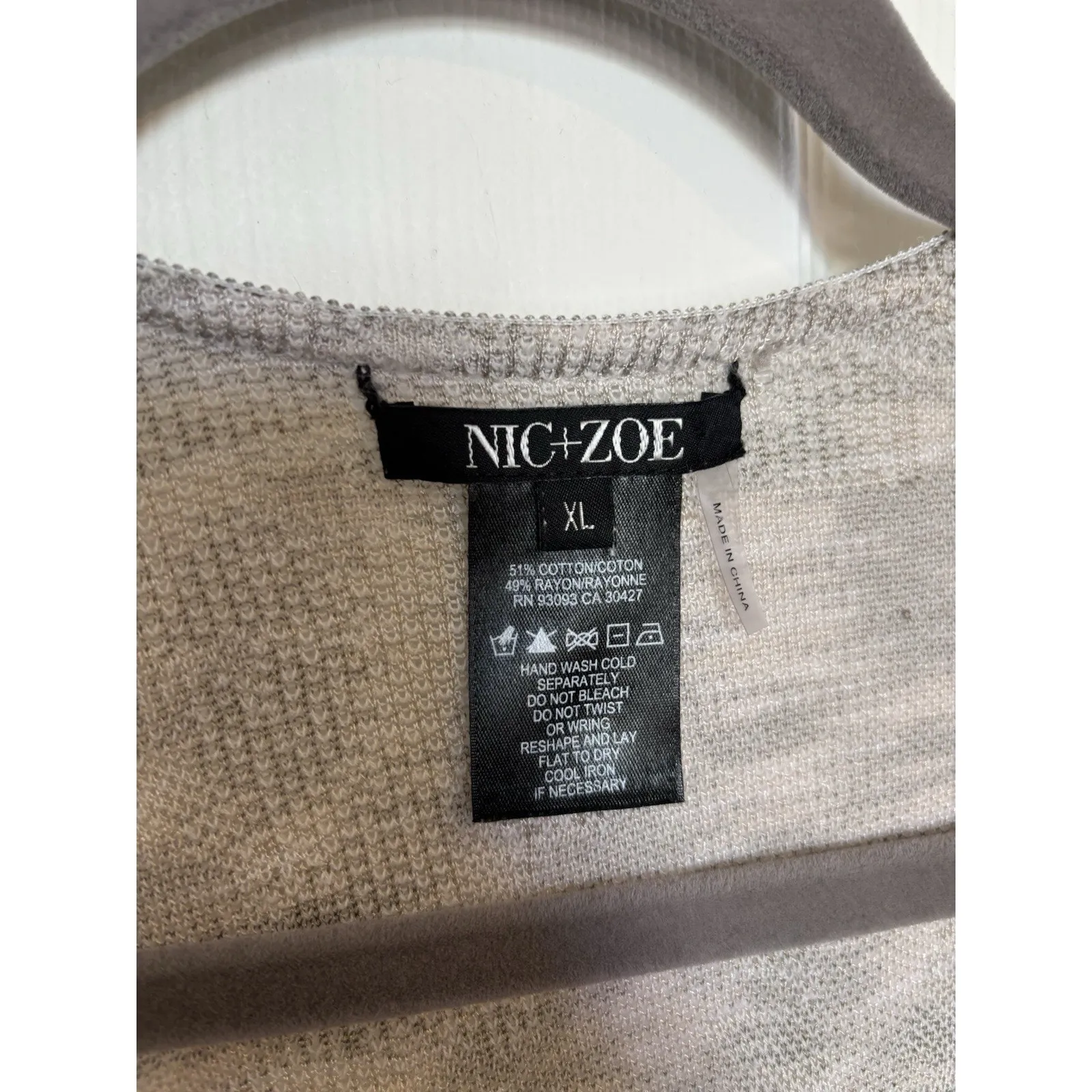 Nic+Zoe Open Front Drape Cardigan Size XL Boho Gauzy Asymmetrical Granola Girl - Image 5