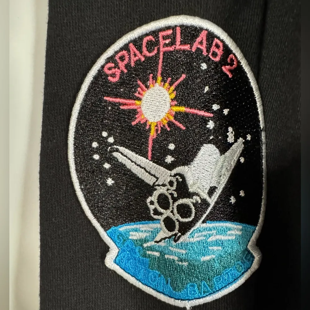 NASA Cropped Patch Hoodie Black Size L NWT Size L - Image 5