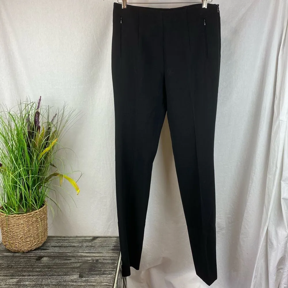 Akris Black Side Zip Straight Leg Trouser Pants 6 - Image 2