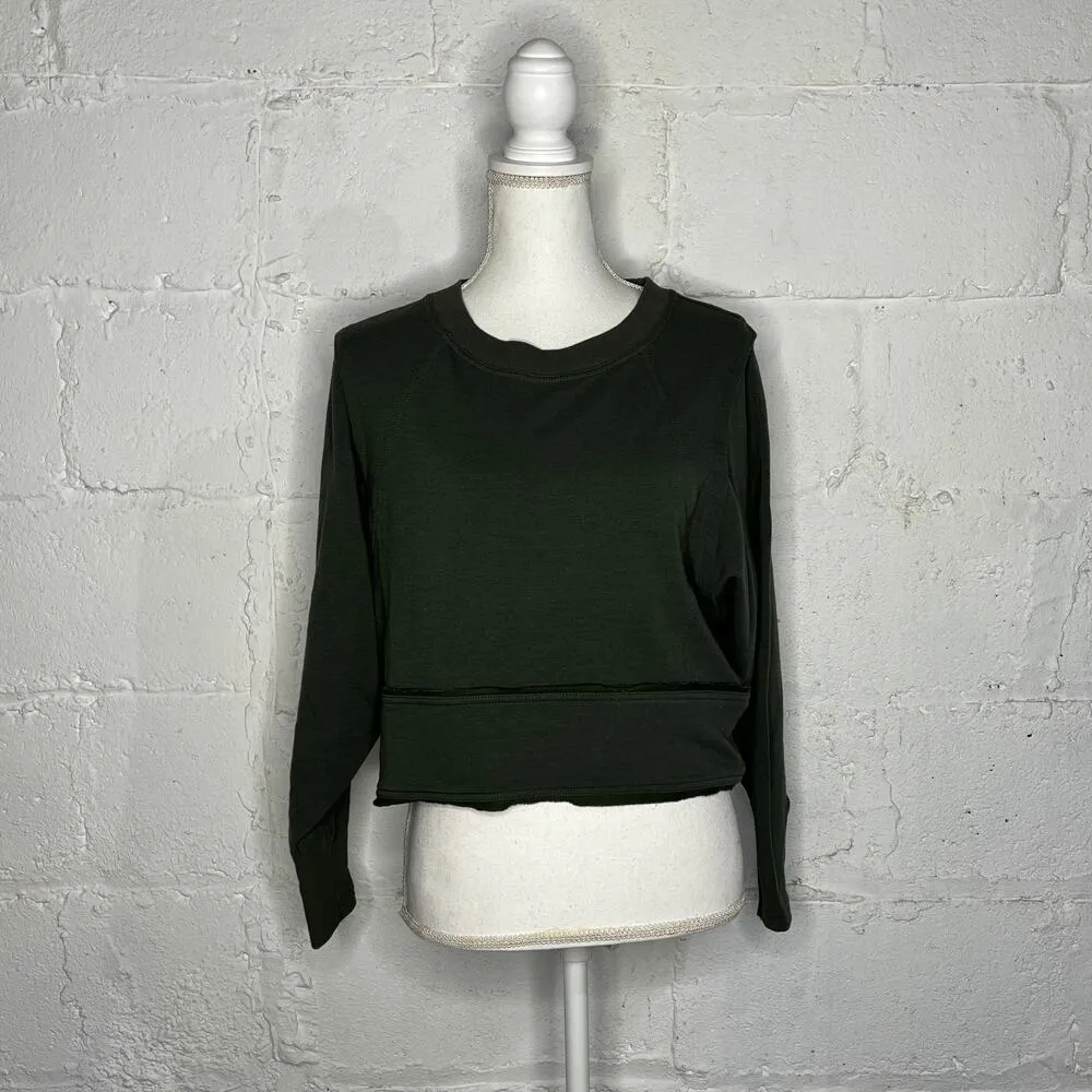 Free People Movement Women's Green Where The Wind Blows Sweatshirt Size XS - Image 2