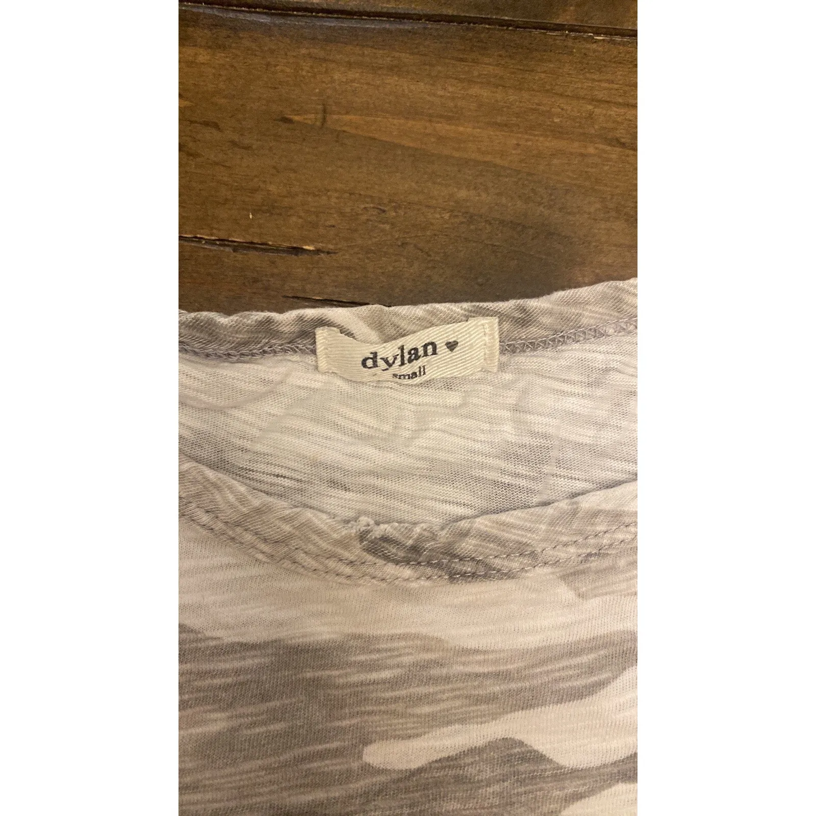 Dylan Womens Small Gray Camo Crew Neck Slub Shirt Dress Short Sleeve Country - Image 2