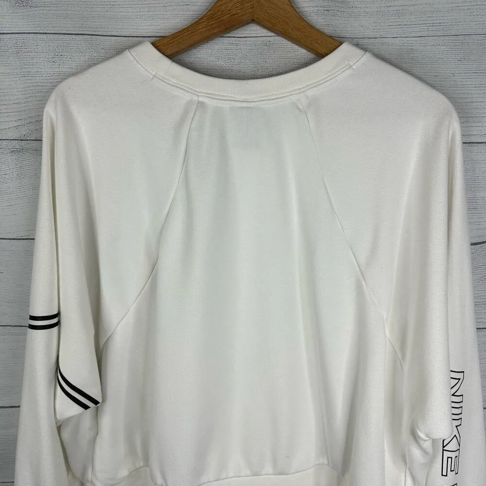 Nike Pro Womens size XL Dri-FIT Get Fit Crew Sweatshirt Cropped dd1955 White - Image 5
