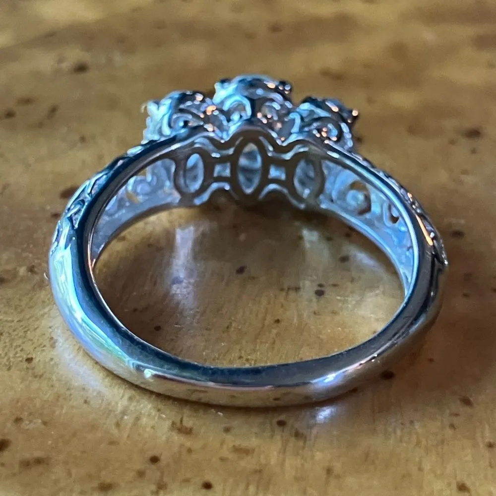 Natural Aquamarine Sterling Silver Ring Size 6 - Image 5