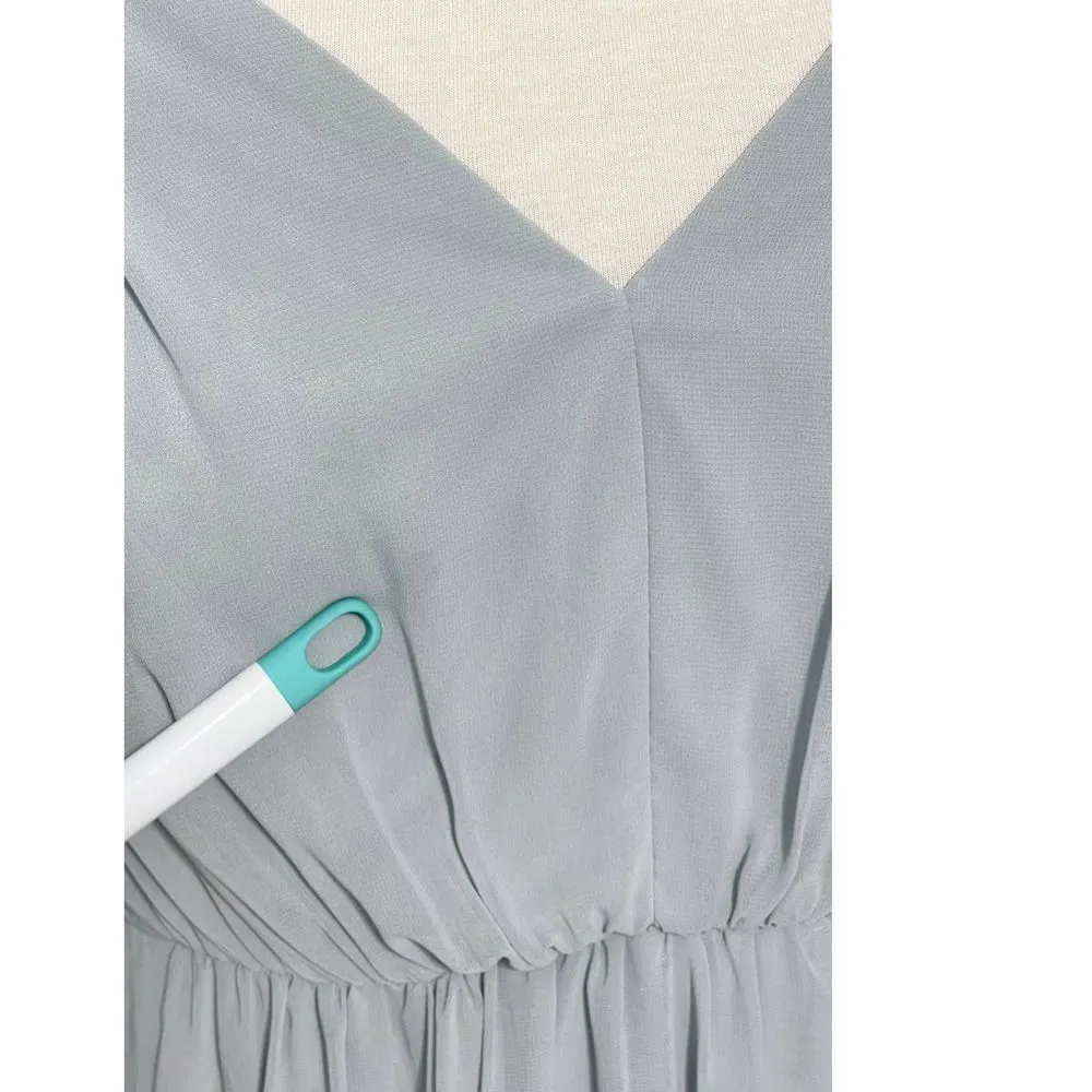 Asos Kate Lace Maxi Dress Gown Eyelash Lace V-Neck Short Sleeves Baby Blue 6‎ - Image 11