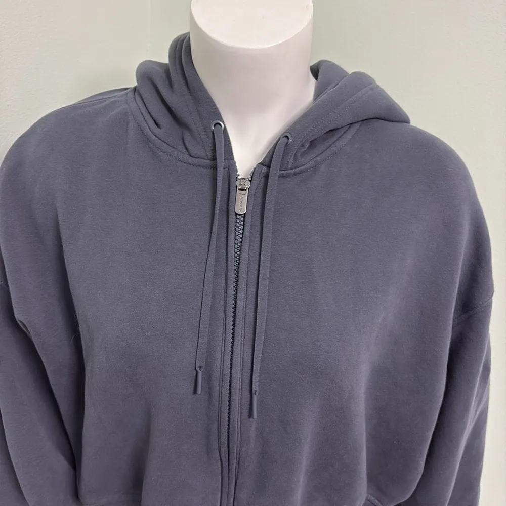 Athleta Forever Fleece Oversized Full Zip Jacket Medium Steel Blue - Image 3