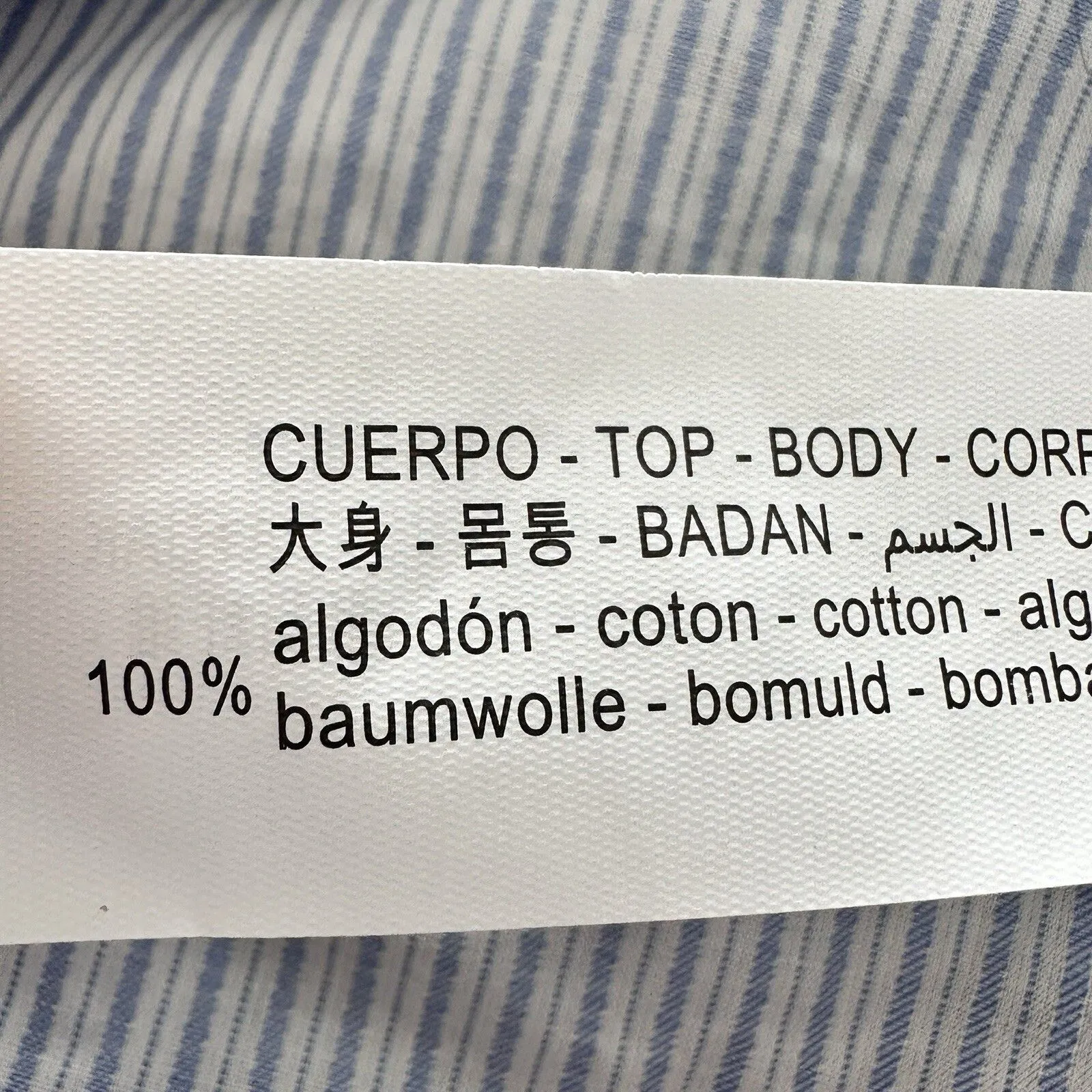 Zara Long sleeve Stripped Stitched lace design cotton blouse M feminine - Image 6