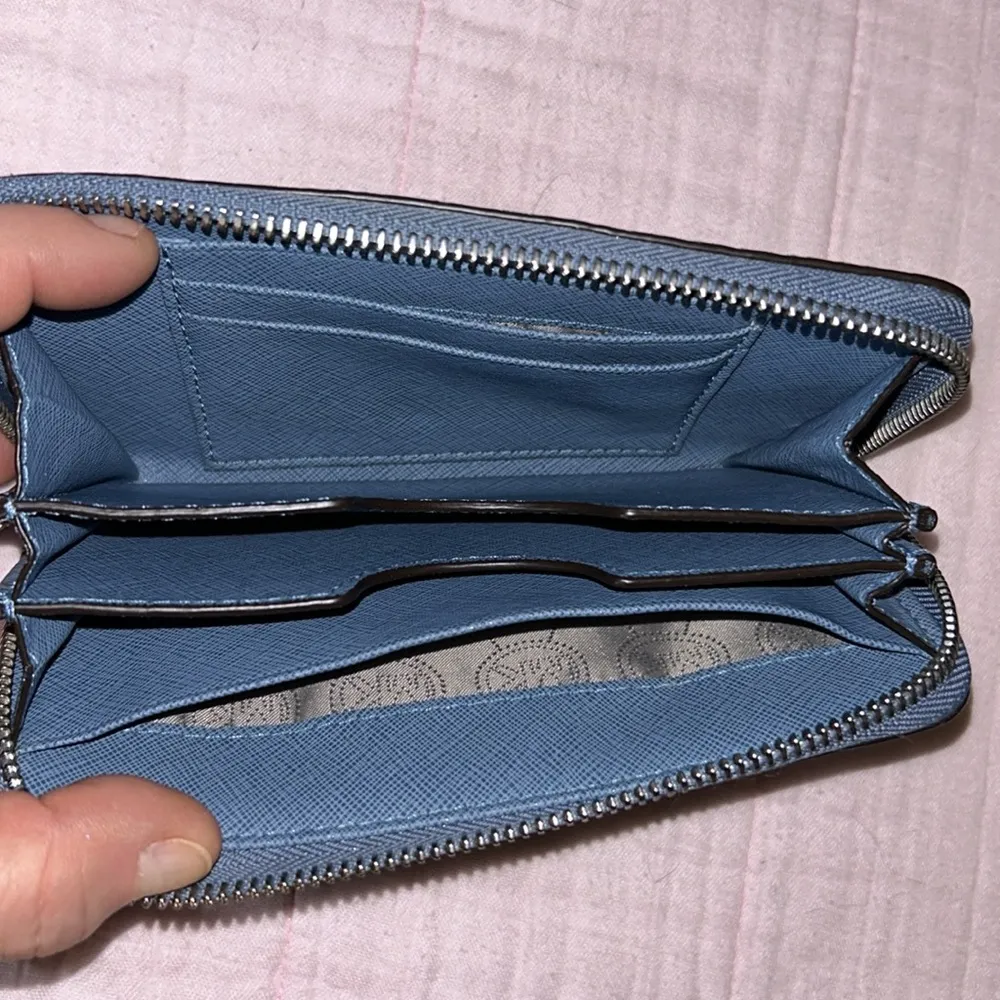 Blue Python Print Jet Set Zip Around Wallet Wristlet - Image 6