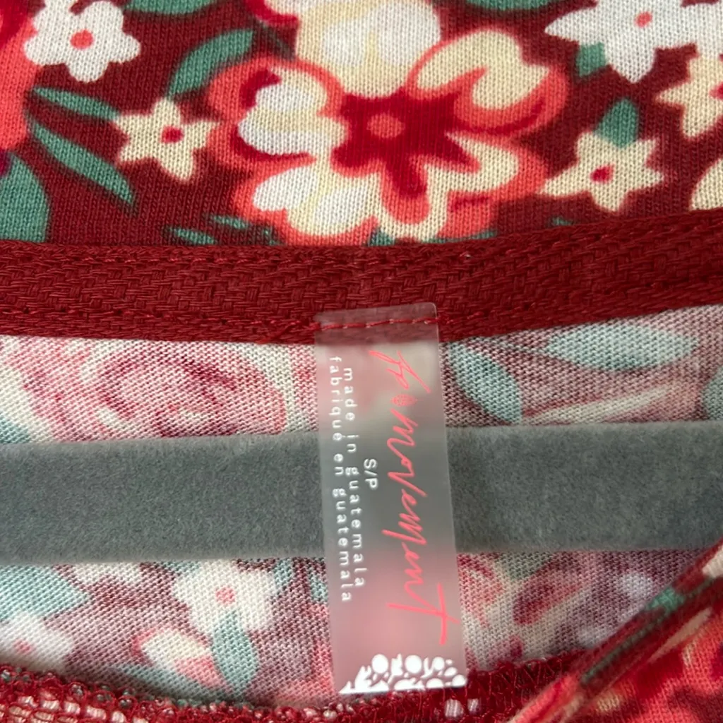 FP Movement Free People Inspire Printed Layer Faded Poppy Red Small NWT - Image 10