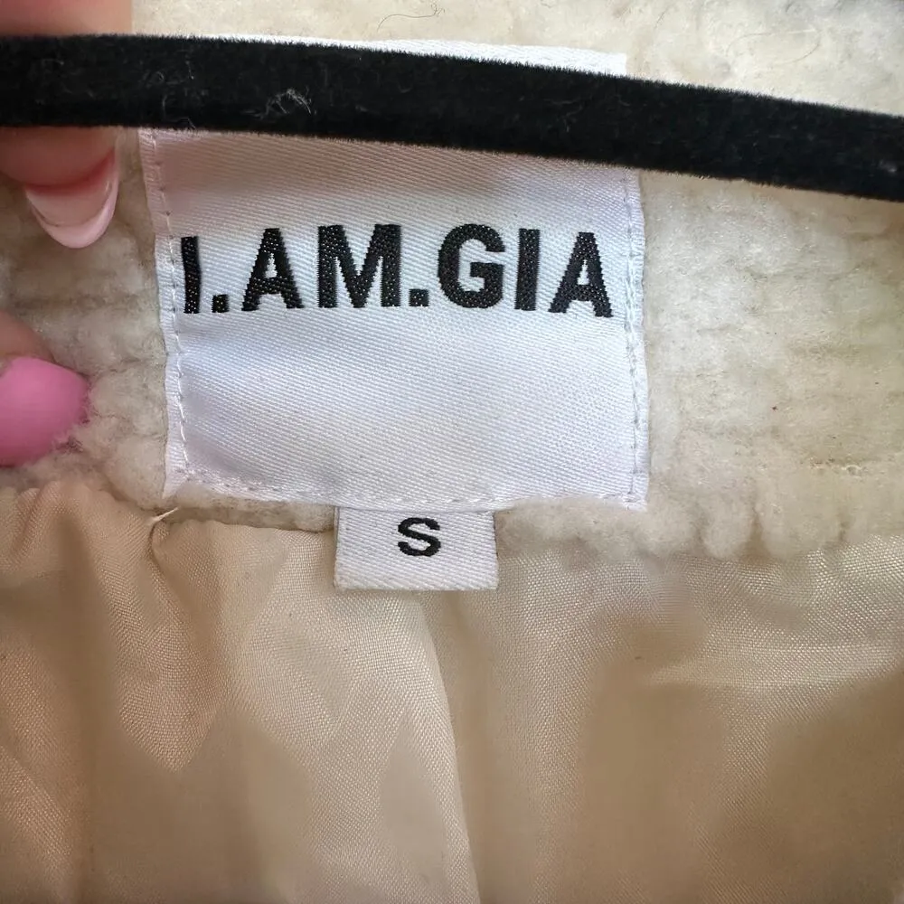 I.AM.GIA Cream Pixie Sherpa Teddybear coat - Image 3