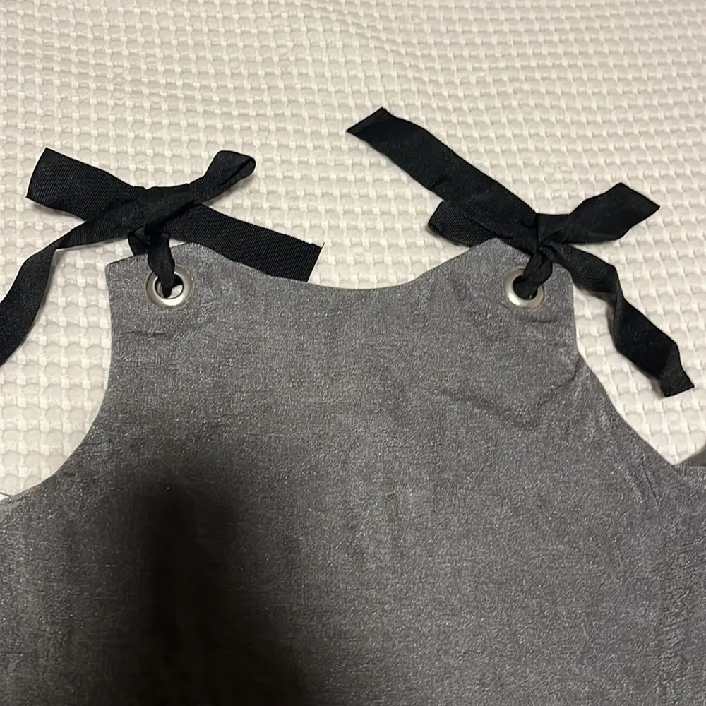 Topshop | Cold Shoulder Bow Top Gunmetal Shimmer Size 2 - Image 4