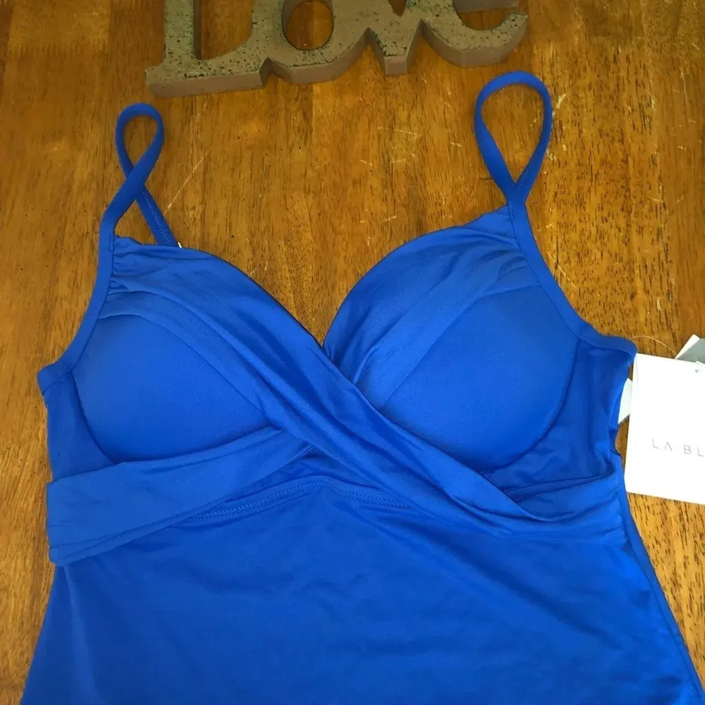 La Blanca "Island Goddess" tankini wrap top,size 6 - Image 4