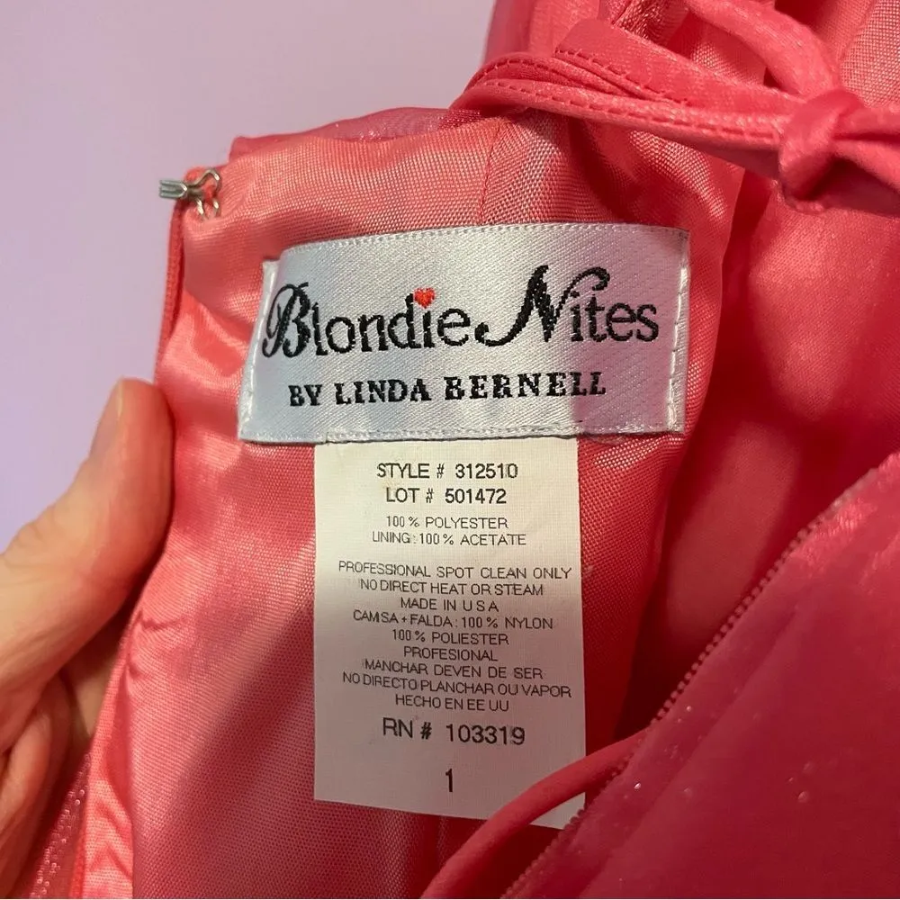 Blondie Nites Ballgown Pink Halter Lace Up Glitter Fairy Size 1 - Image 11