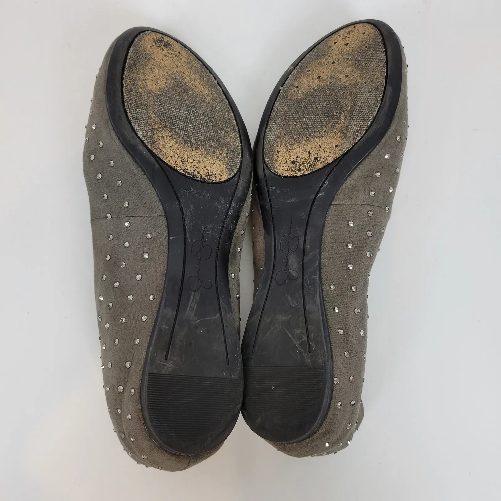 Jessica Simpson Womens Shoes Size 6.5 Gray Suede Studded Slip‎ On Ballet Flats - Image 10