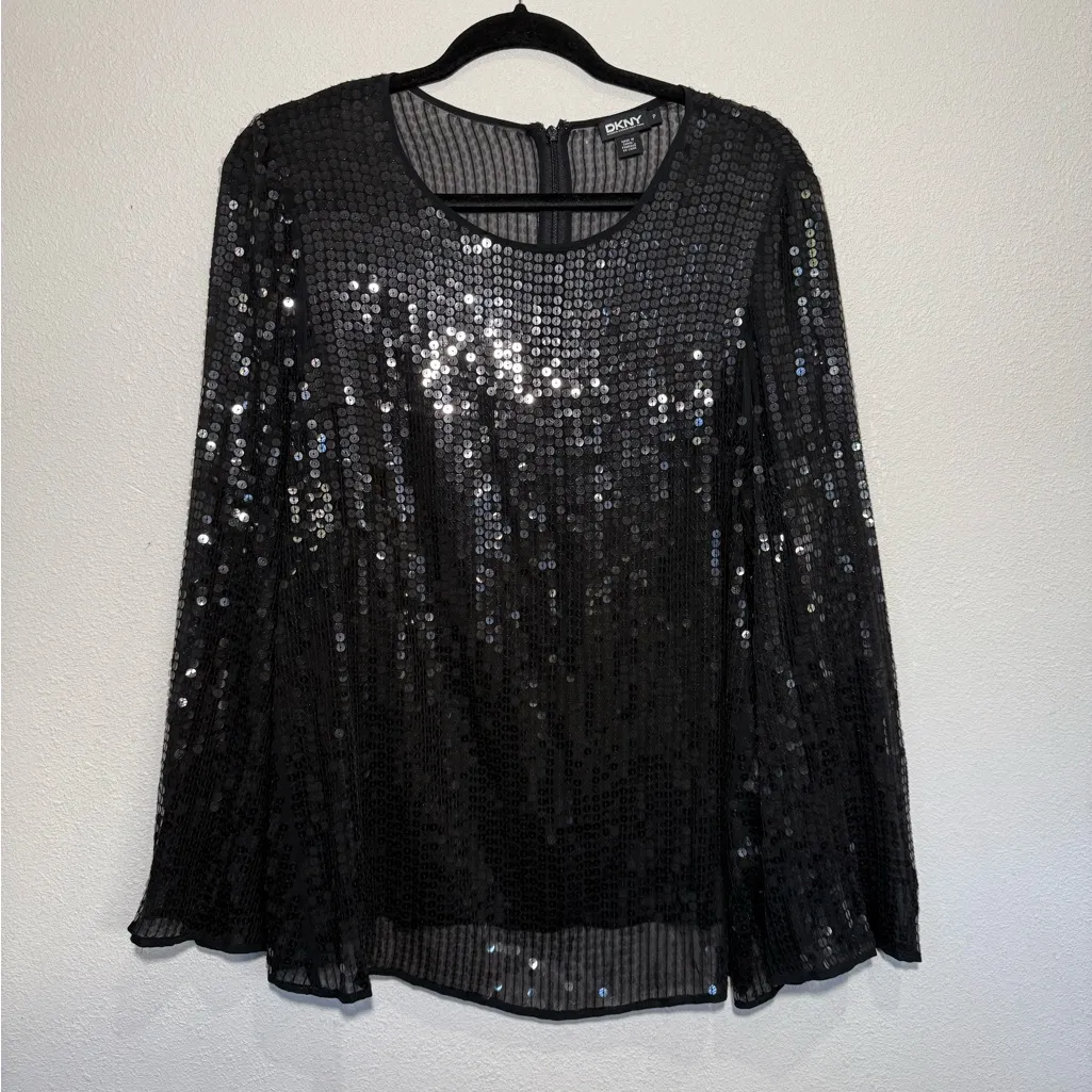 DKNY Black Sequin Women's elegant cape blazer - Image 4