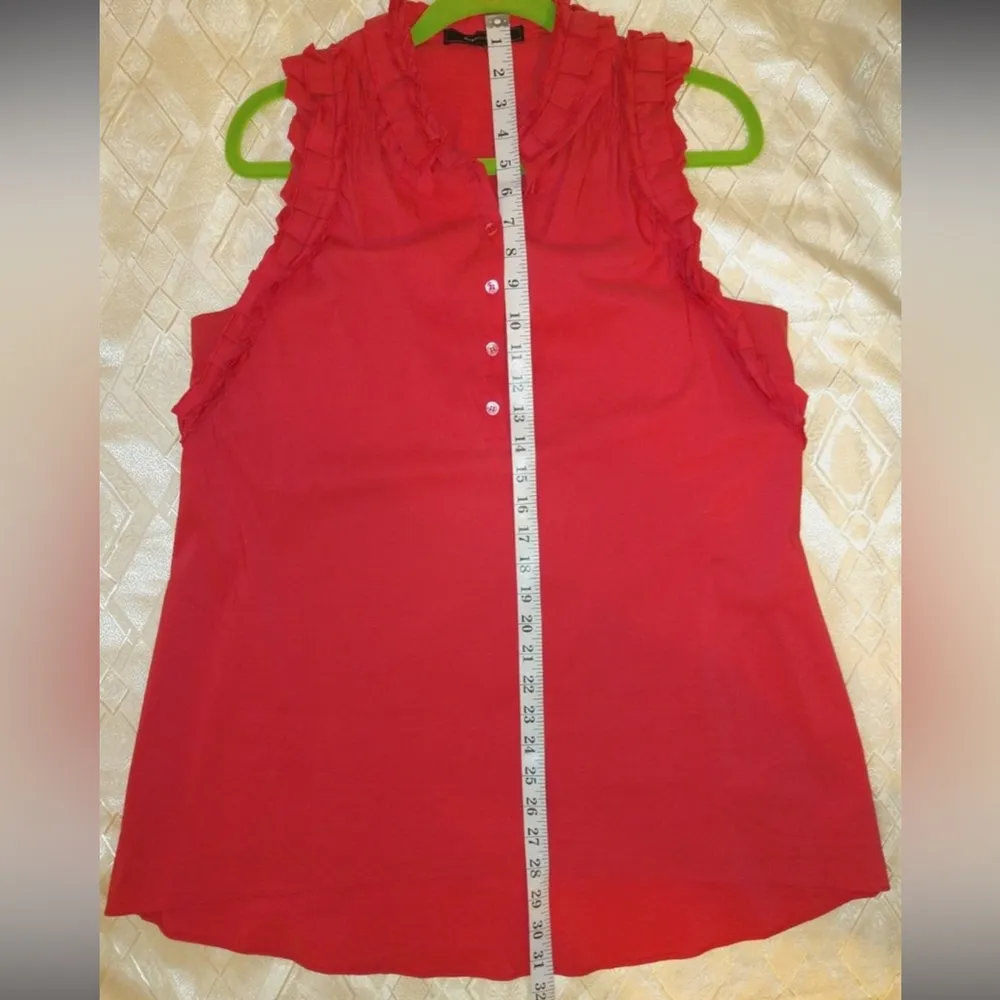 BCBGMAXAZRIA NwT medium cotton poplin top in azalea red. - Image 13