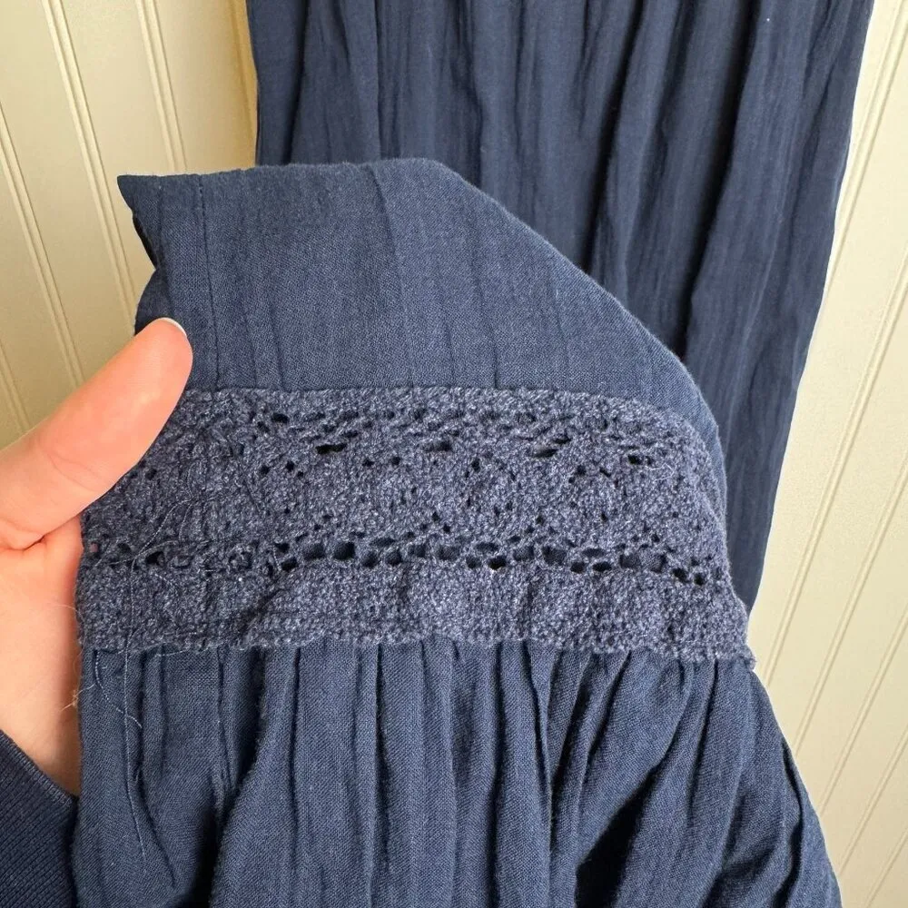 Xhileration navy sleeveless maxi dress lace detail size small C4 - Image 4