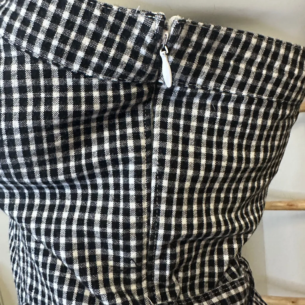 Hollister Gingham Dress Medium Black White - Image 3