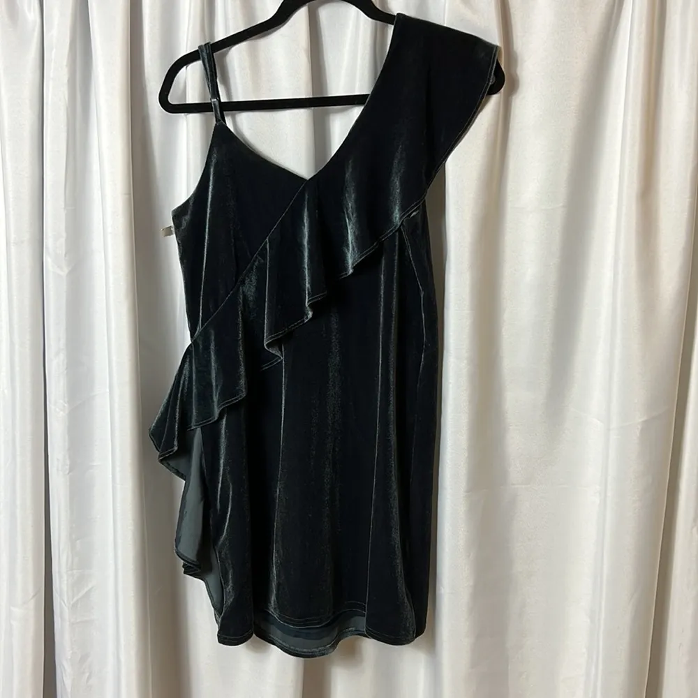 19 Cooper Dress faux Velour Ruffle Y2K Mini Dress Size XS - Image 5
