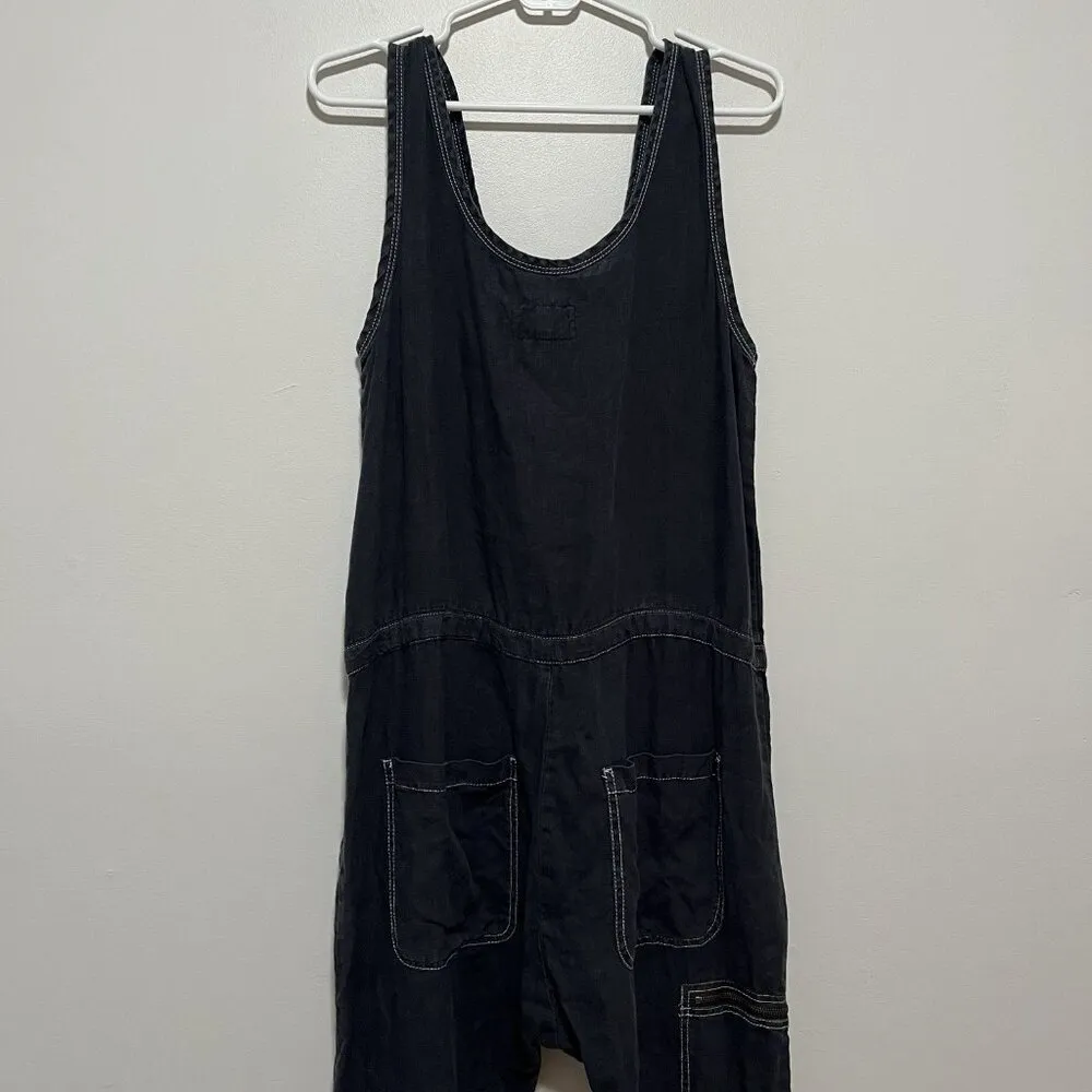 Current/Elliott The Zip‎ Cargo Linen Washed Black Jumpsuit Size 2 (Medium) - Image 5