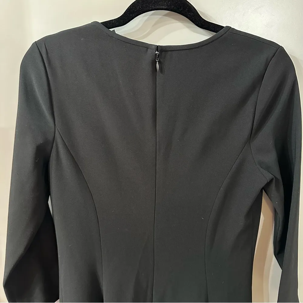 Theory Dress Scoop Neck 3/4 Sleeve Beyao Modern Crepe Size 8 - Image 8