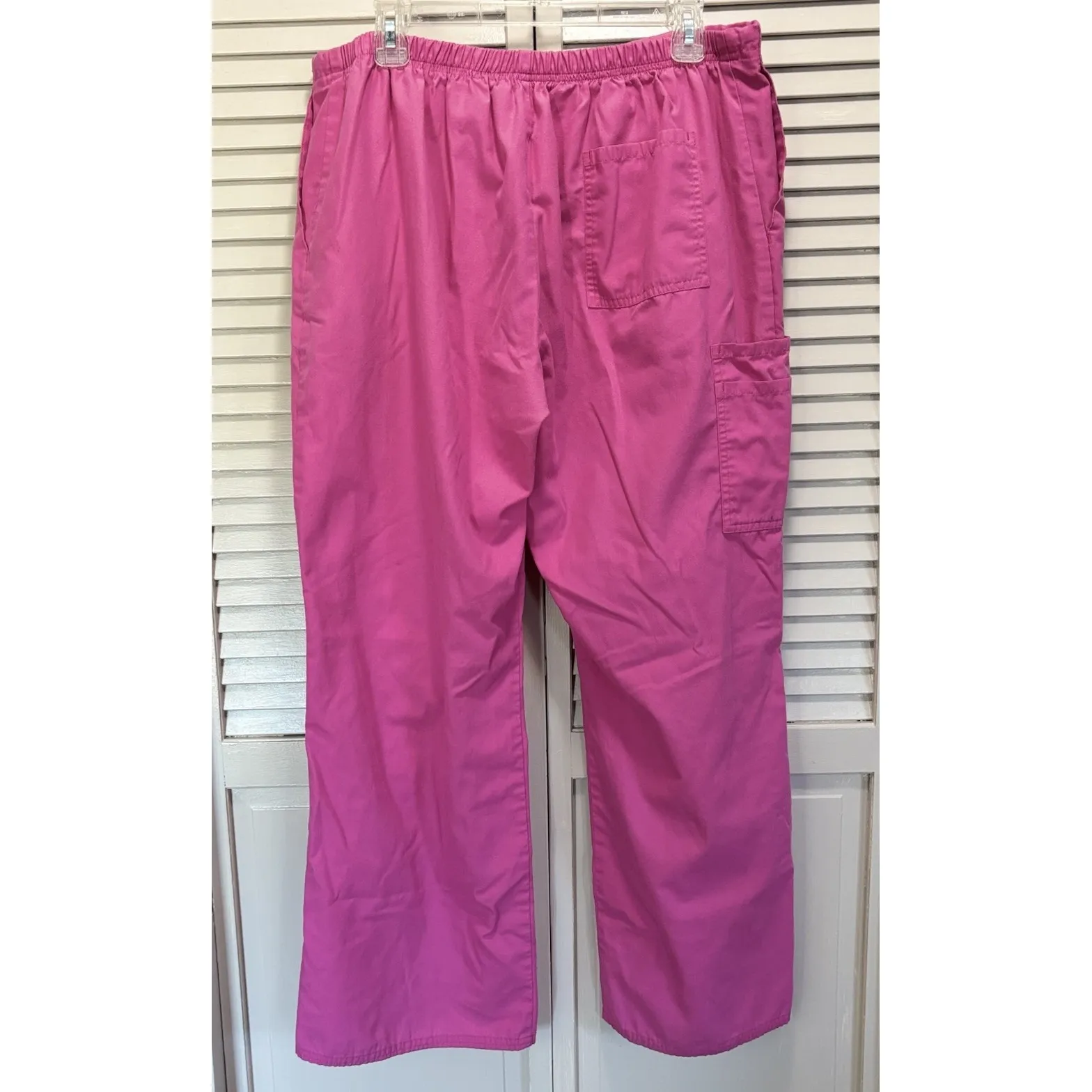 SB Scrubs Pink Drawstring/Elastic Waist High Rise Scrub Pants Pockets Straight - Image 4